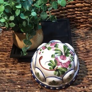 Vintage hand painted ABC Bassano ceramic Bundt cake mold